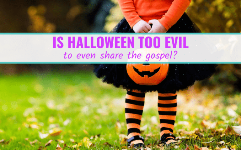 Image of pumpkin girl titled is Halloween too evil to even share the gospel