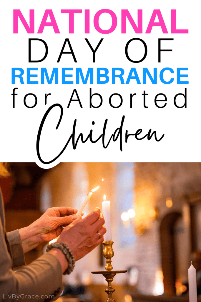 Image of prayer candle with title National Day of Remembrance for Aborted Children