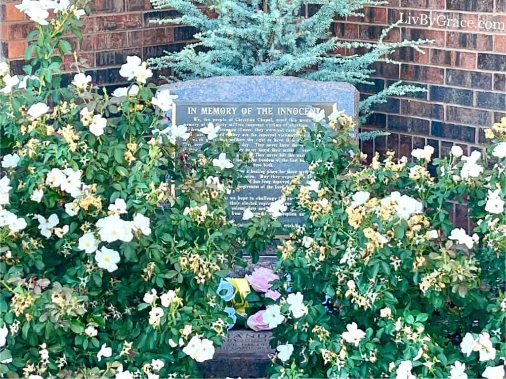 Grave and memorial of aborted baby