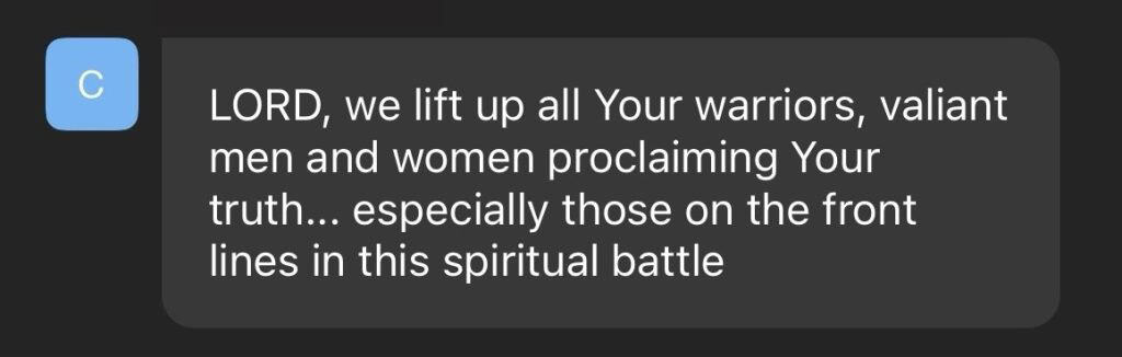 Prayer for warriors in spiritual battle